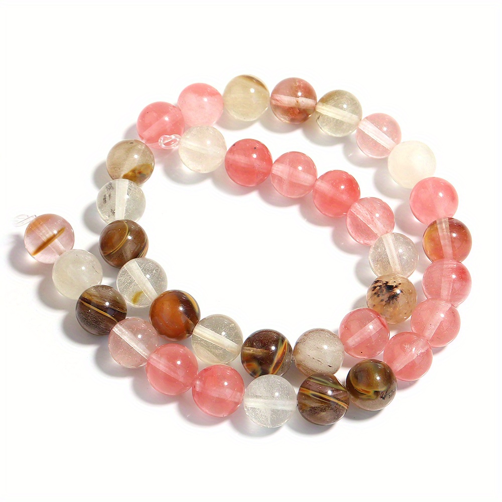 1 Strand Pink Watermelon Peel Stone Beads Round Loose Beads DIY Jewelry Making